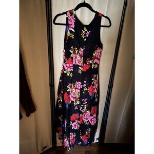 KorMei Tropical Floral Dress XS Maxi Shorts Romper Party Summer Cruise Vacation